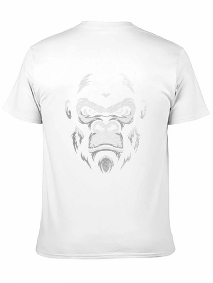 Camiseta Negra con Estampado de Gorila Intenso