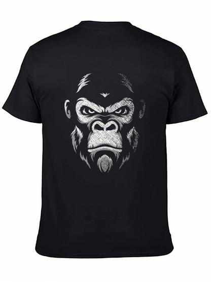 Camiseta Negra con Estampado de Gorila Intenso