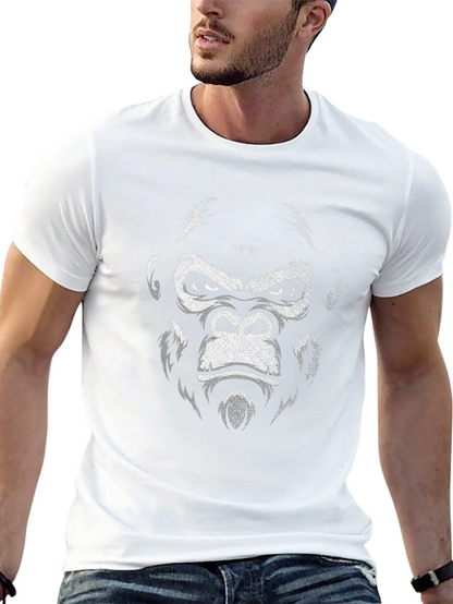 Camiseta Negra con Estampado de Gorila Intenso