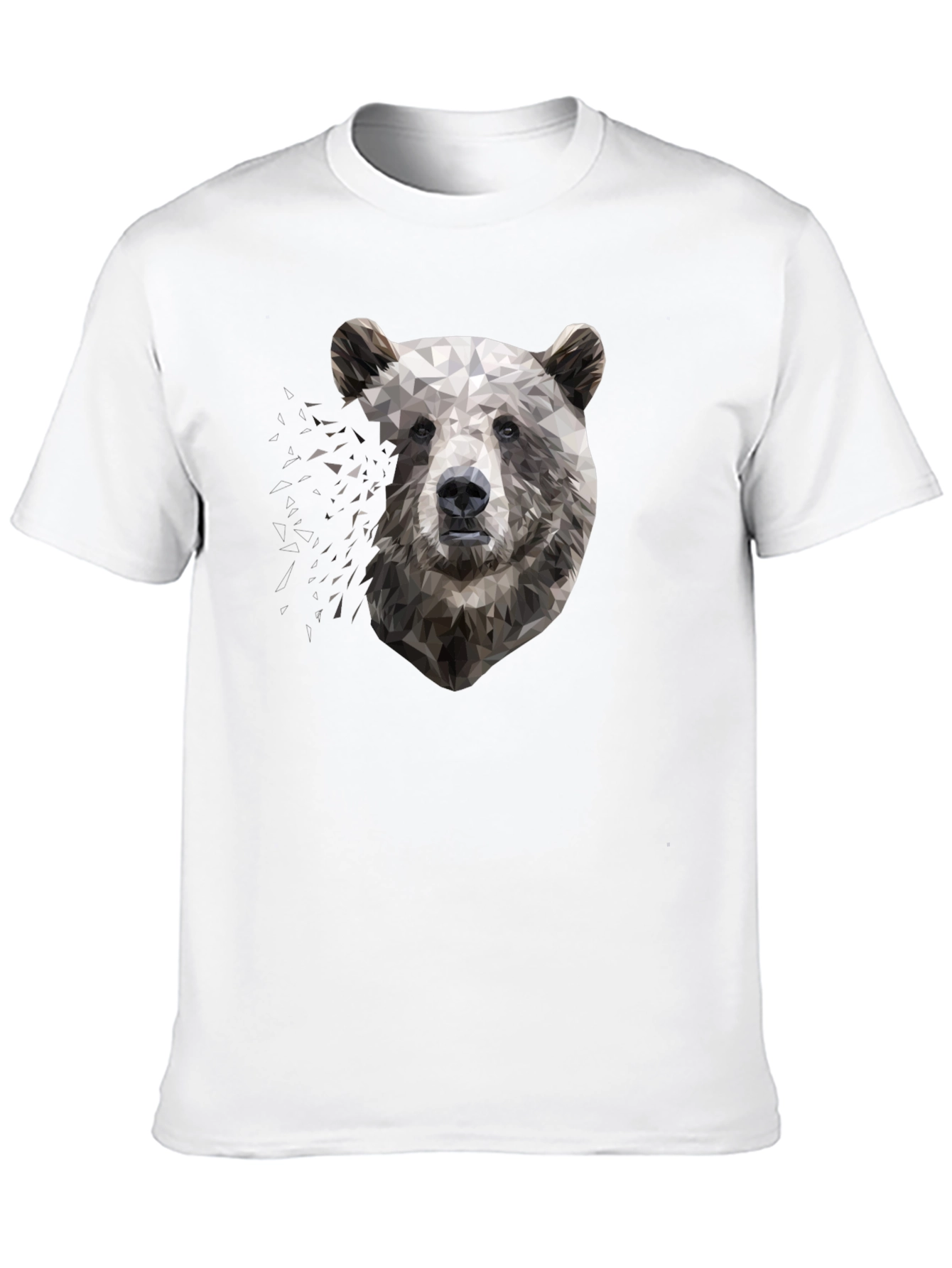 Camiseta Negra con Diseño Oso Geométrico