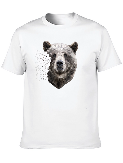 Camiseta Negra con Diseño Oso Geométrico