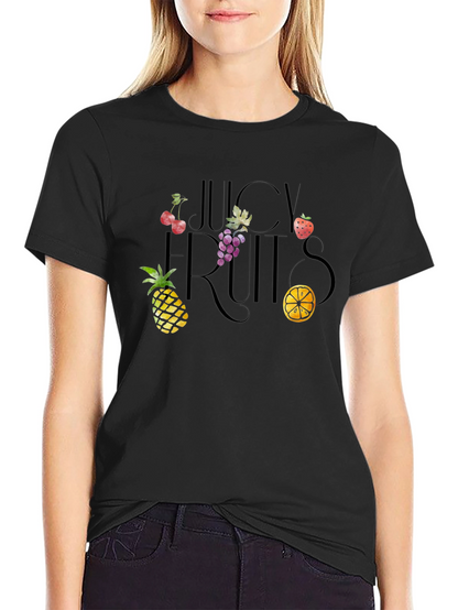 Camiseta Negra Frutas Jugosas Unisex