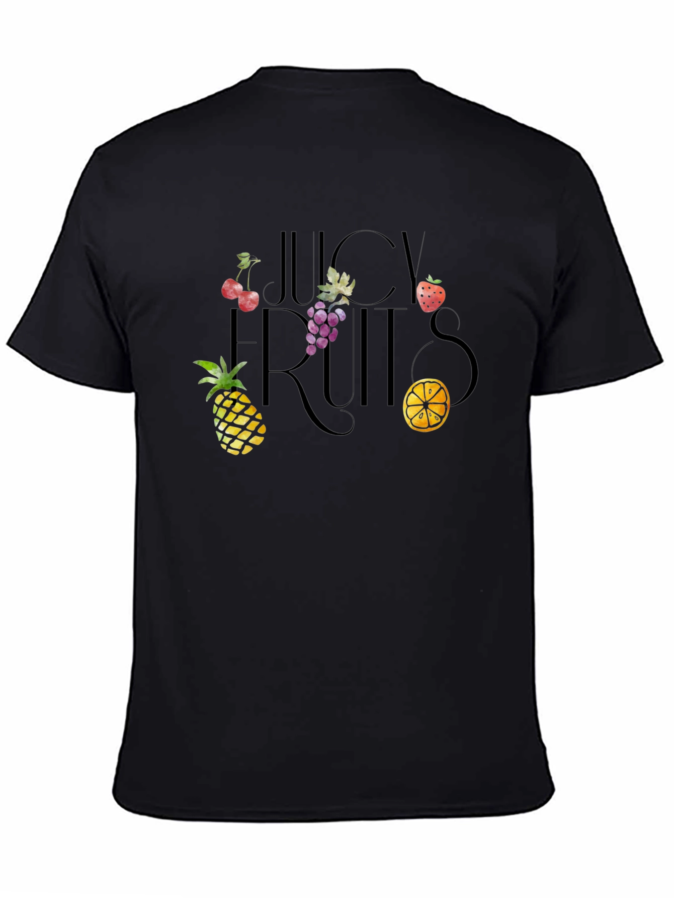 Camiseta Negra Frutas Jugosas Unisex