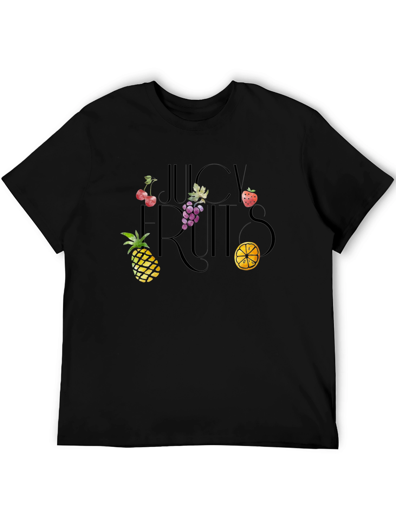 Camiseta Negra Frutas Jugosas Unisex