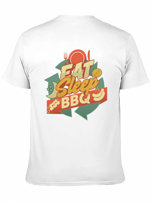 Camiseta Negra Estampada: Come Duerme BBQ
