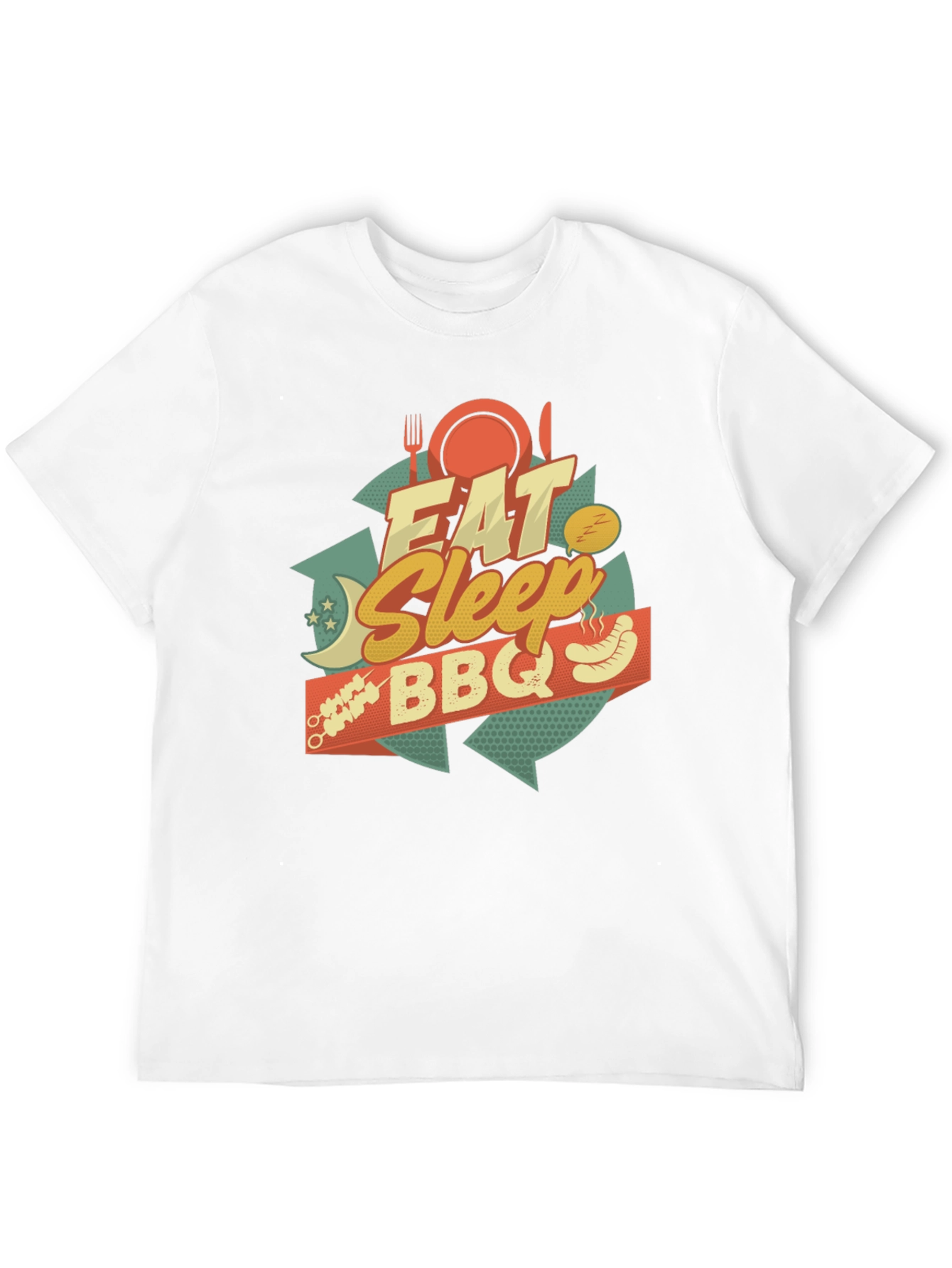 Camiseta Negra Estampada: Come Duerme BBQ