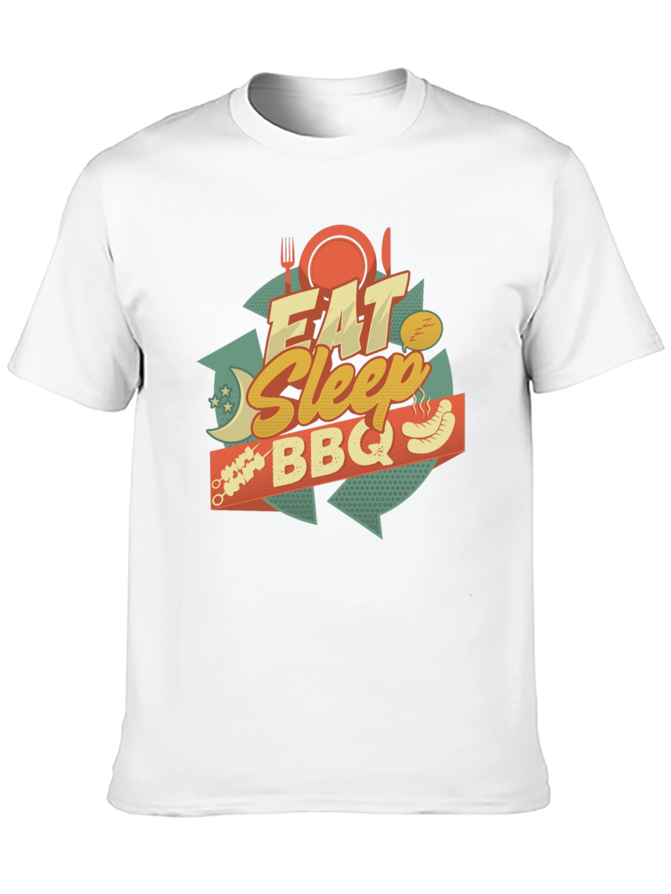 Camiseta Negra Estampada: Come Duerme BBQ