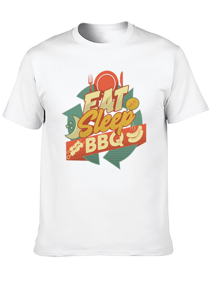 Camiseta Negra Estampada: Come Duerme BBQ