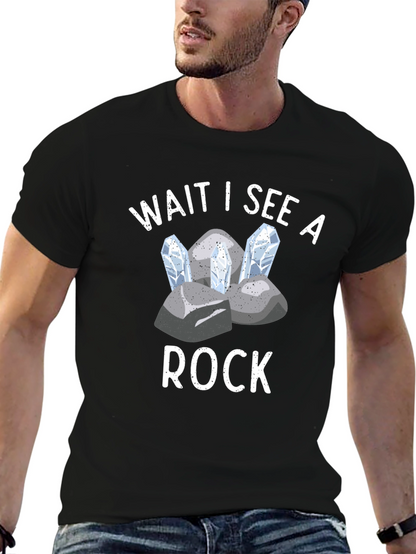 Camiseta Negra Espera veo una roca