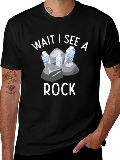 Camiseta Negra Espera veo una roca