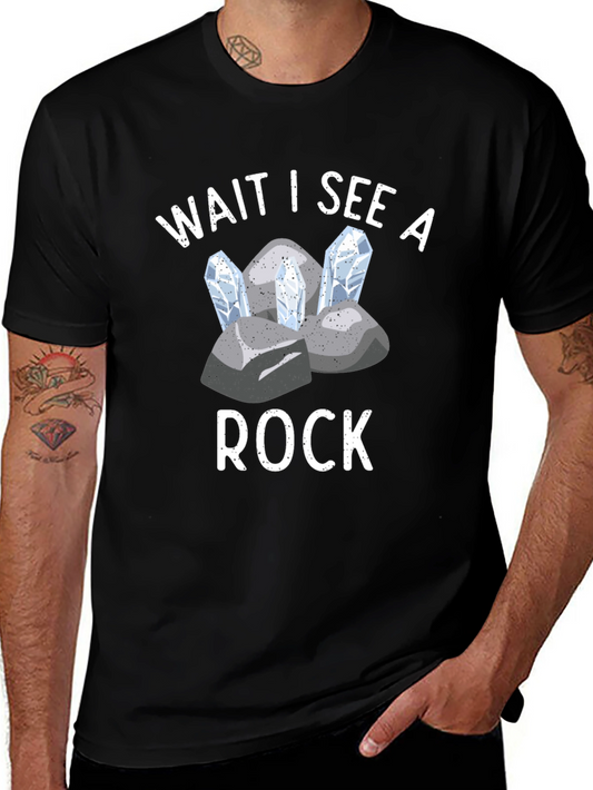 Camiseta Negra Espera veo una roca
