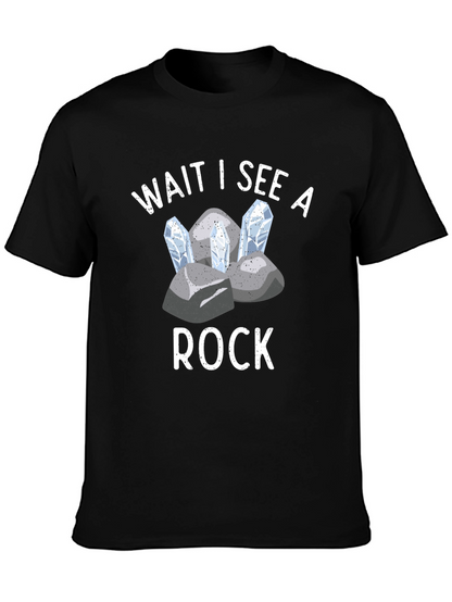 Camiseta Negra Espera veo una roca