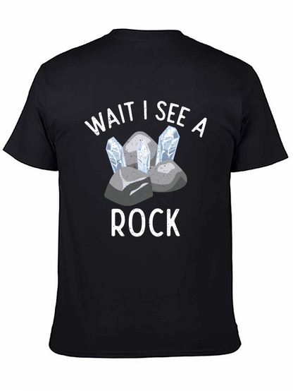 Camiseta Negra Espera veo una roca