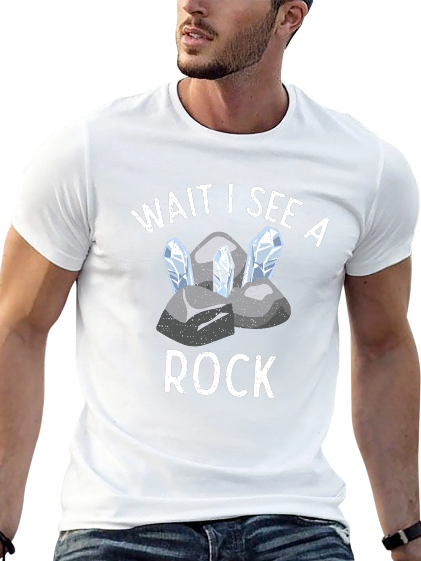 Camiseta Negra Espera veo una roca