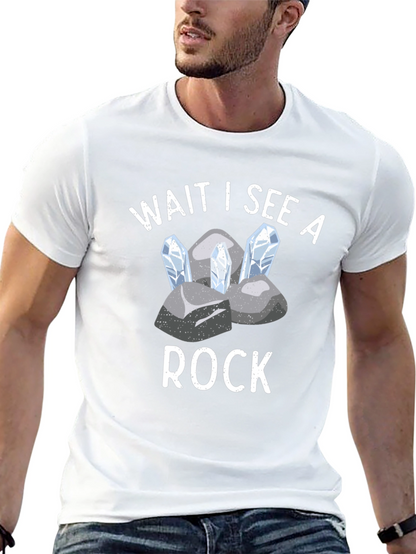 Camiseta Negra Espera veo una roca