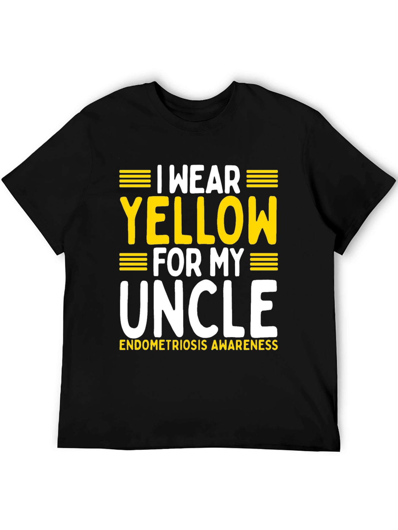 Camiseta Negra Amarillo por mi Tío Concienciación