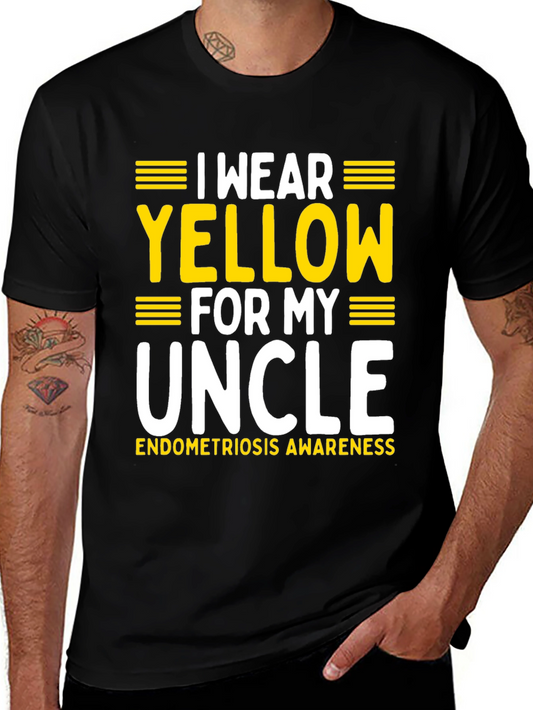 Camiseta Negra Amarillo por mi Tío Concienciación