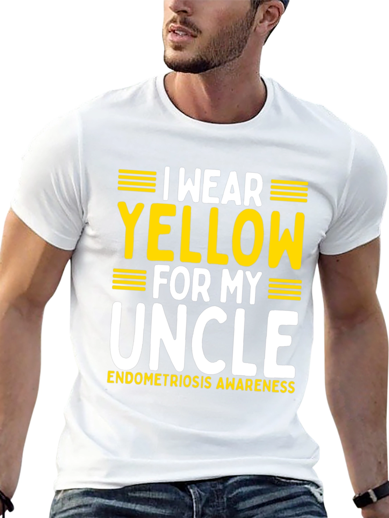 Camiseta Negra Amarillo por mi Tío Concienciación