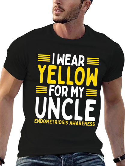 Camiseta Negra Amarillo por mi Tío Concienciación