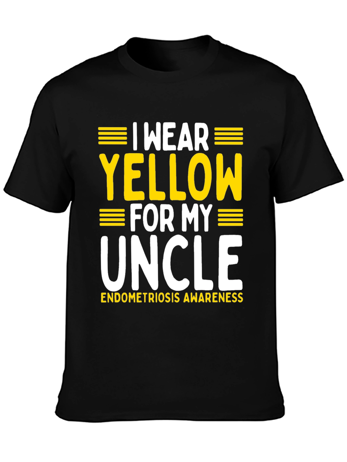 Camiseta Negra Amarillo por mi Tío Concienciación