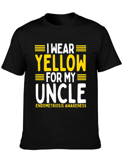 Camiseta Negra Amarillo por mi Tío Concienciación