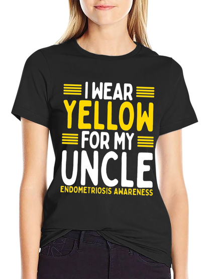 Camiseta Negra Amarillo por mi Tío Concienciación