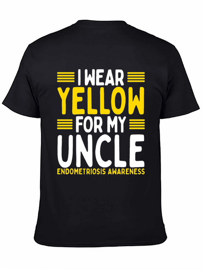 Camiseta Negra Amarillo por mi Tío Concienciación
