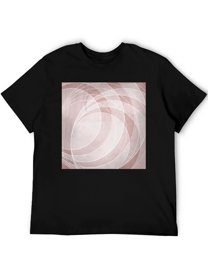 Camiseta Negra con Diseño Abstracto Circular
