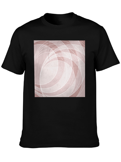 Camiseta Negra con Diseño Abstracto Circular
