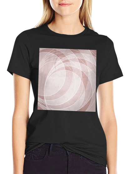Camiseta Negra con Diseño Abstracto Circular
