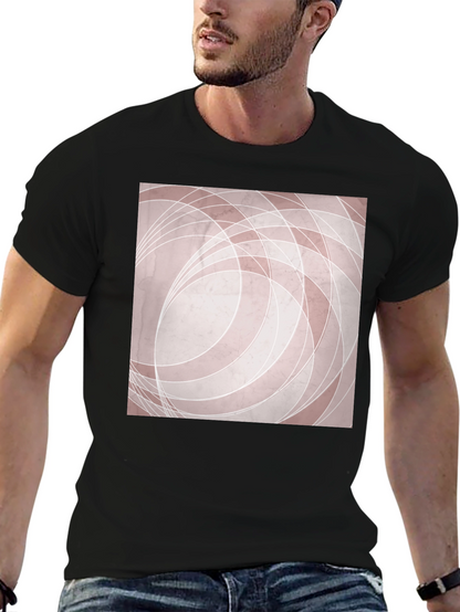Camiseta Negra con Diseño Abstracto Circular