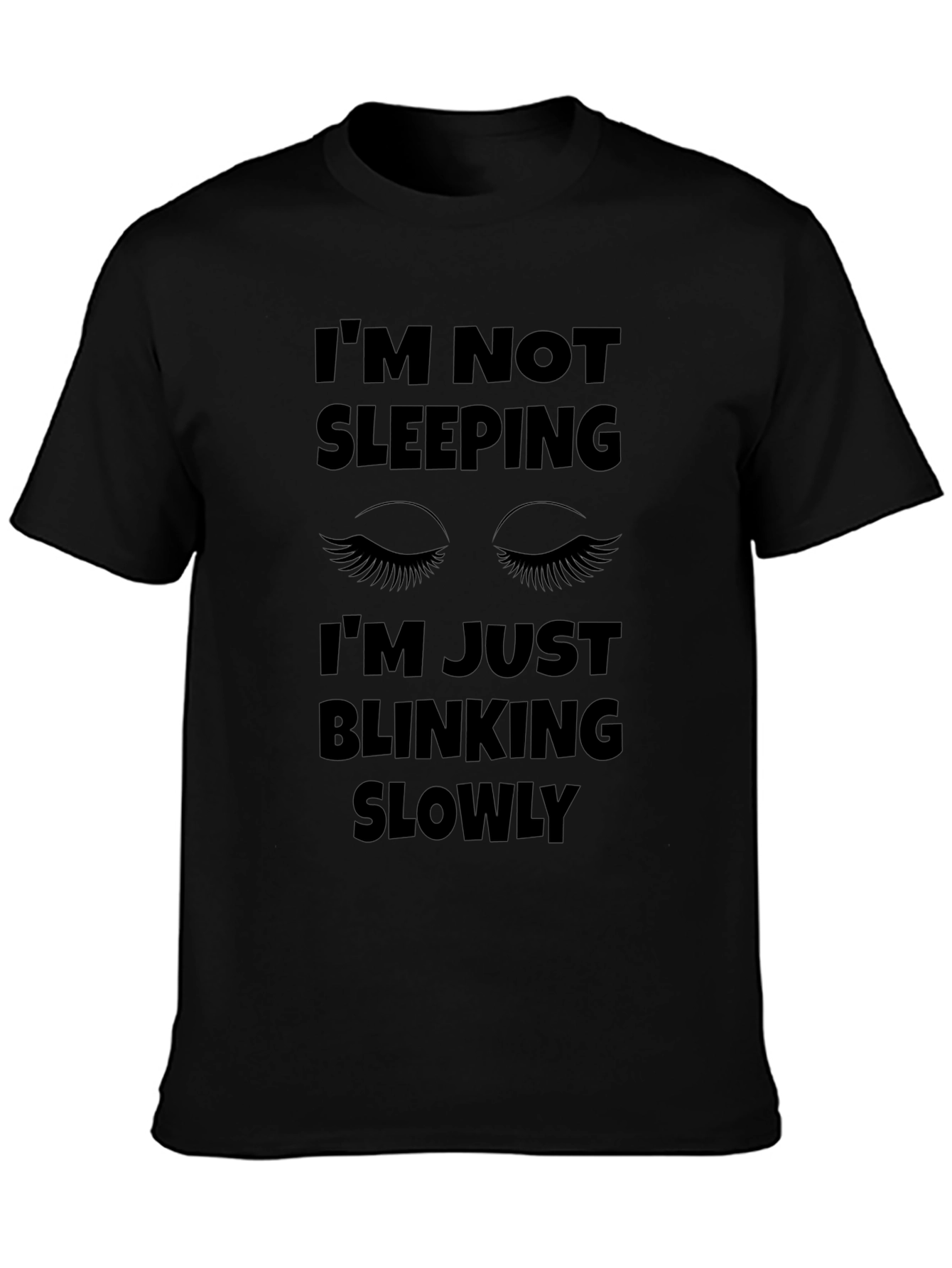 Camiseta Negra con Diseño Divertido Im Not Sleeping