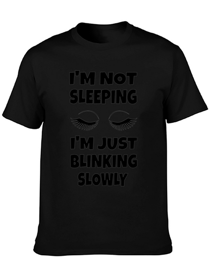 Camiseta Negra con Diseño Divertido Im Not Sleeping