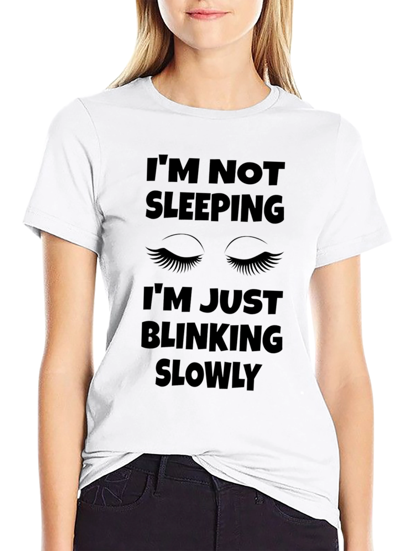 Camiseta Negra con Diseño Divertido Im Not Sleeping