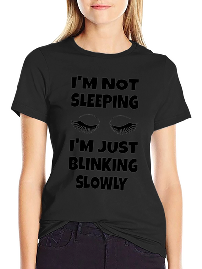 Camiseta Negra con Diseño Divertido Im Not Sleeping