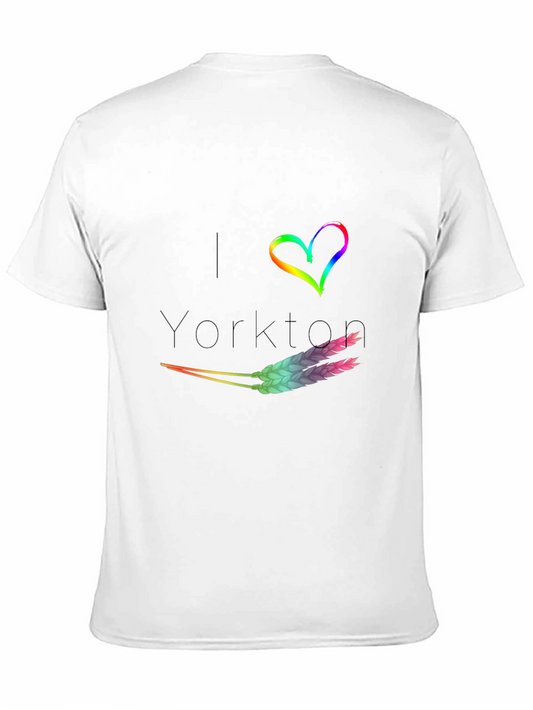 Camiseta Negra I Love Yorkton con Corazón Arcoíris
