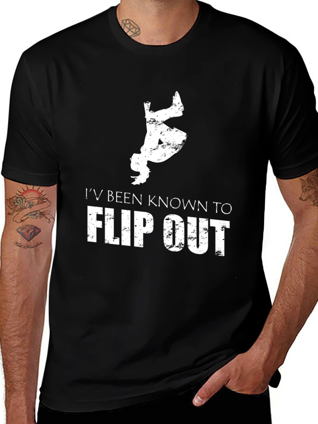 Camiseta Hombre Flip Out Negra