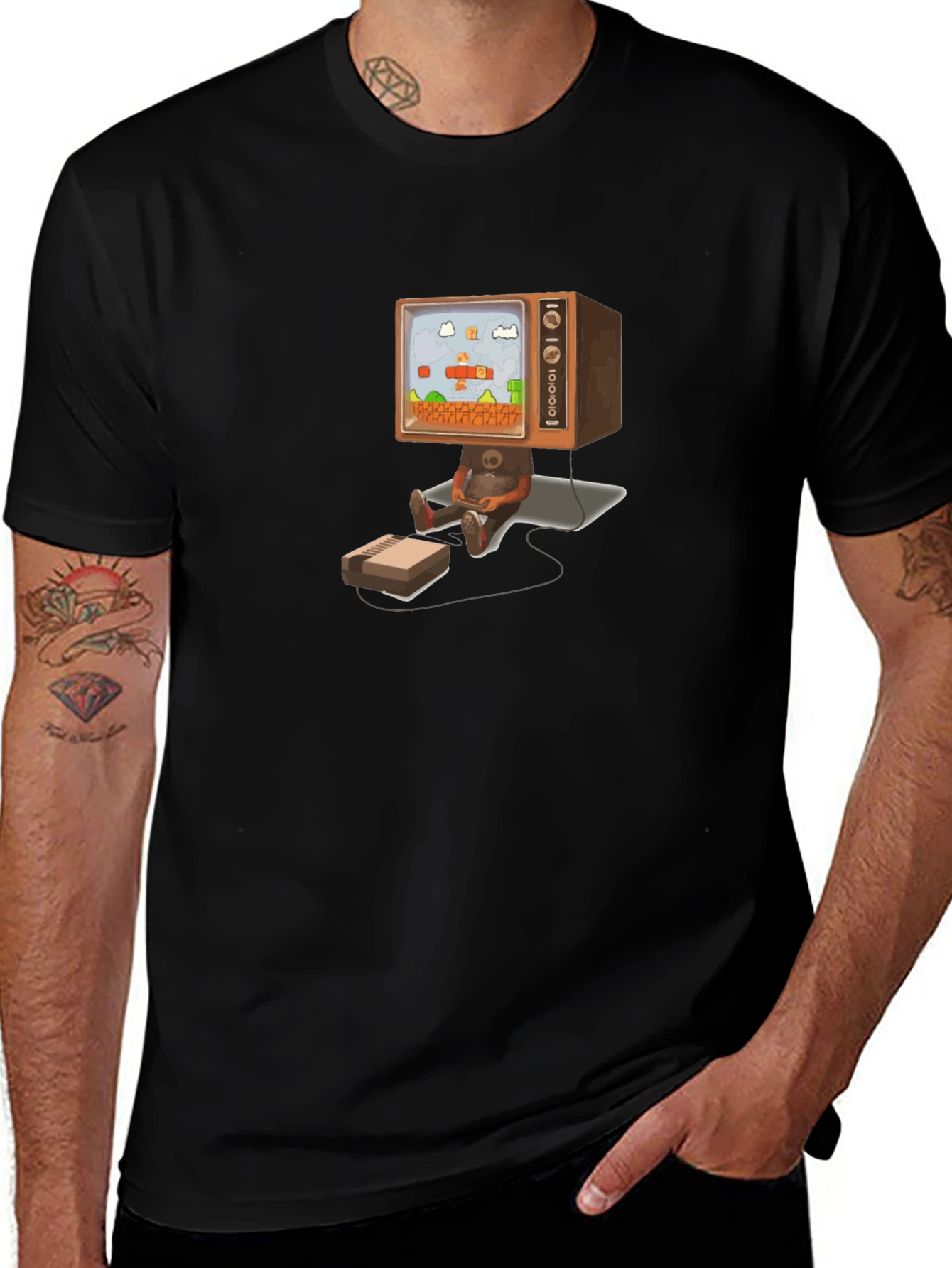Camiseta Negra Diseño Retro Gaming