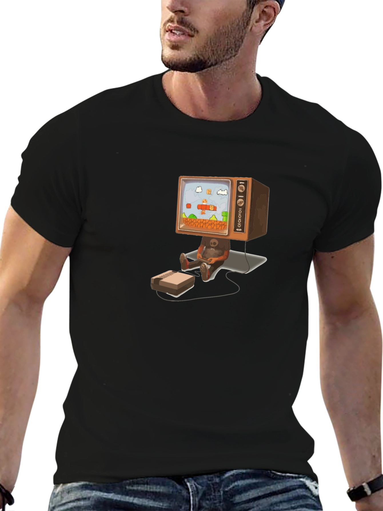 Camiseta Negra Diseño Retro Gaming