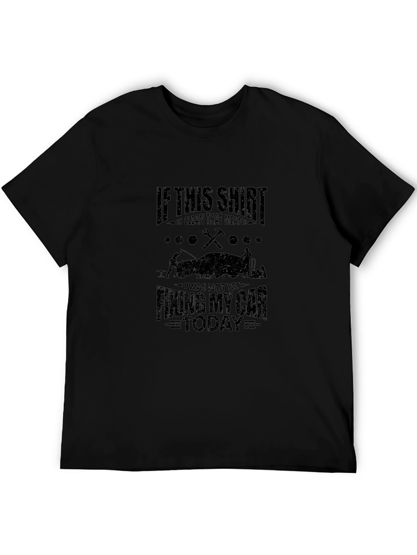 Camiseta Negra Mecánico Arreglando mi coche HOY