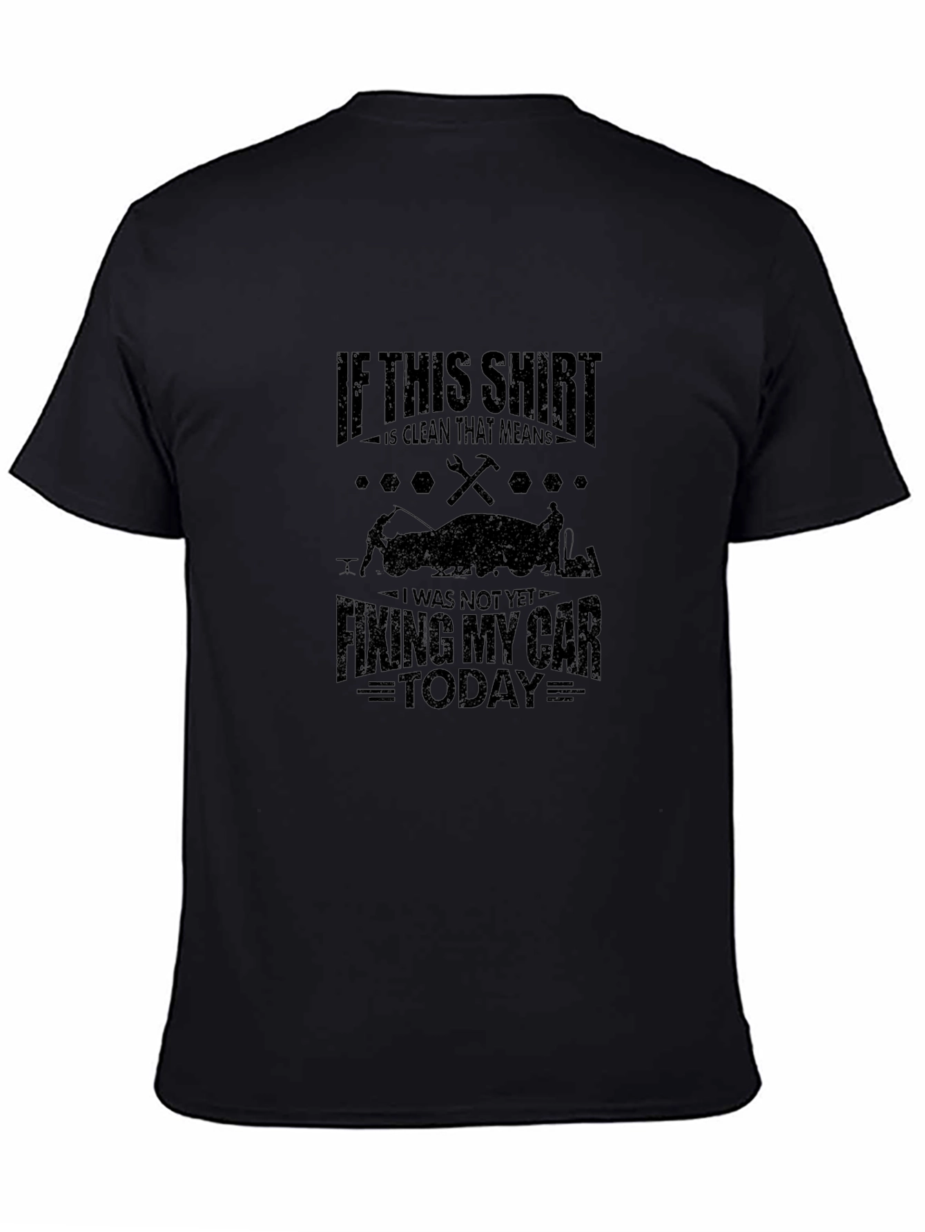 Camiseta Negra Mecánico Arreglando mi coche HOY