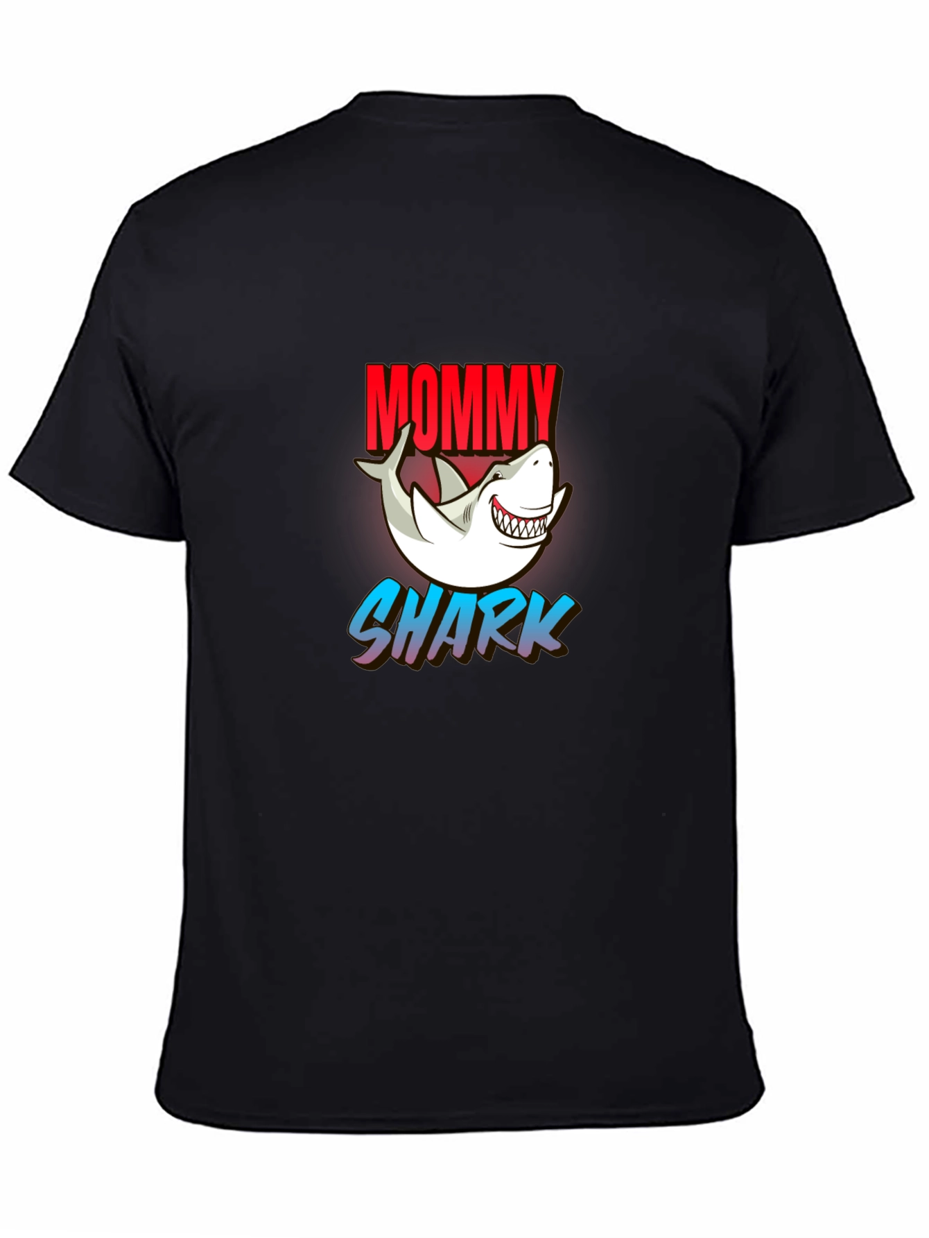 Camiseta Negra Mommy Shark para Hombre