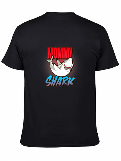 Camiseta Negra Mommy Shark para Hombre