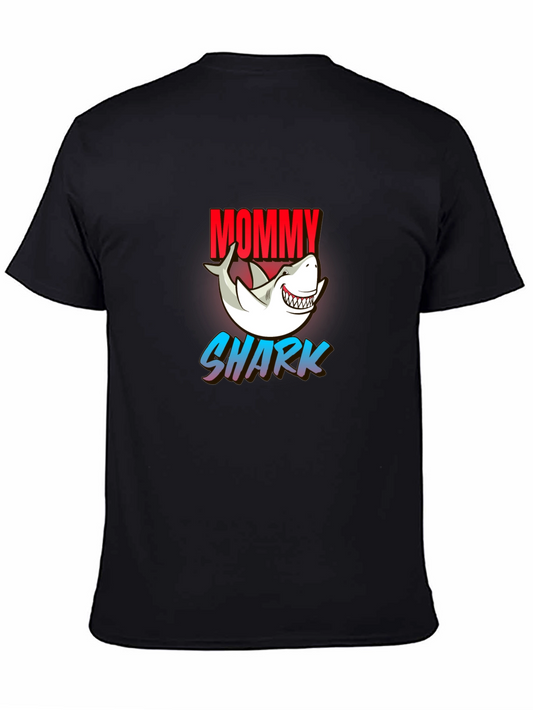 Camiseta Negra Mommy Shark para Hombre