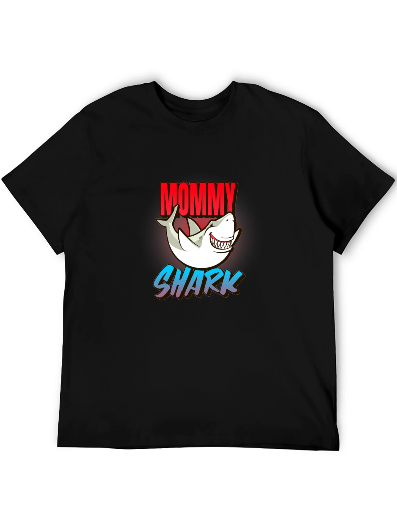 Camiseta Negra Mommy Shark para Hombre