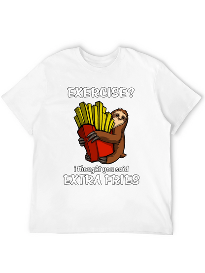 Camiseta Ejercicio? Extra Fries con Perezoso