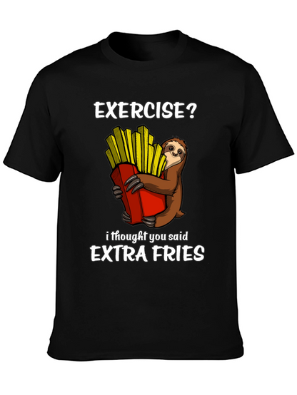Camiseta Ejercicio? Extra Fries con Perezoso