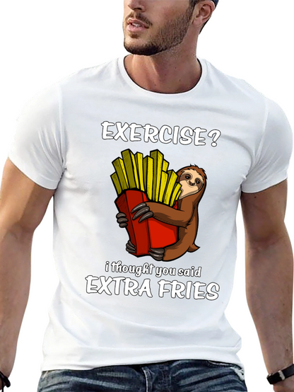 Camiseta Ejercicio? Extra Fries con Perezoso