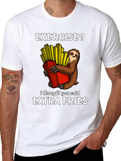 Camiseta Ejercicio? Extra Fries con Perezoso