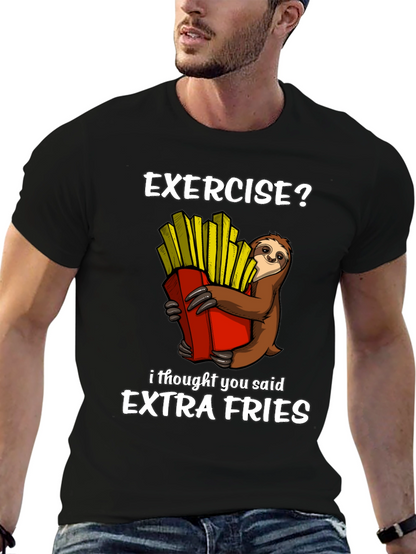 Camiseta Ejercicio? Extra Fries con Perezoso
